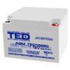 Acumulator 12V AGM VRLA High Rate – Capacitate acumulator: 5.2Ah | Terminale acumulator: F2 | Greutate(kg): 1.5 kg - TED1252