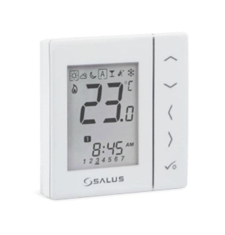 Termostat programabil montaj doză pentru încălzirea în pardoseală compatibil cu senzor de pardoseală fără control prin internet SALUS VS30 – Culoare: Alb - VS30W