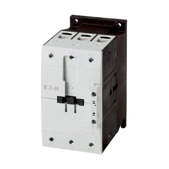 Contactor acționare motor Eaton Moeller DIL – Putere activa (kW): 90(kW) | Curent nominal (In): 170A | Compozitie contact auxiliar: NONE | Tensiune bobina: 24V DC - DILM170(RDC24)