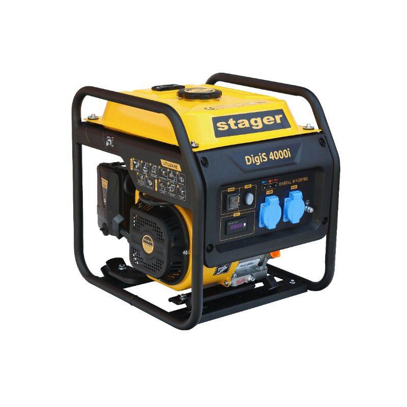 Generator electric STAGER Digis – Putere activa (kW): 4(kW) | Curent de iesire nominal: 16.5A | Greutate(kg): 31 kg | Tipul de pornire: pornire la sfoara | Conectare ATS: NU | Varianta constructiva: OPEN-FRAME (fara carcasa insonorizata) - Digis-4000i