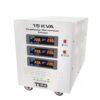Stabilizator de tensiune TED Electric cu servomotor și sinusoidală pură – Tensiune intrare: 225 ..... 450V AC | Putere activa (kW): 12(kW) | Putere aparenta (VA): 15kVA | Frecventa intrare: 50 ..... 60Hz | Conector iesire: Regleta | Greutate(kg): 38 kg - TED000101
