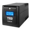 Sursă neîntreruptibilă de curent TED ELECTRIC UPS Line Interactive AVR – Putere activa (kW): 0.6(kW) | Putere aparenta (VA): 1.1kVA | Tip iesiri AC F(Schuko): 4XF(Schuko) | Tip baterii suportate: 2 x acumulator 12V/7.1Ah integrat | Greutate(kg): 11 kg - TED004628